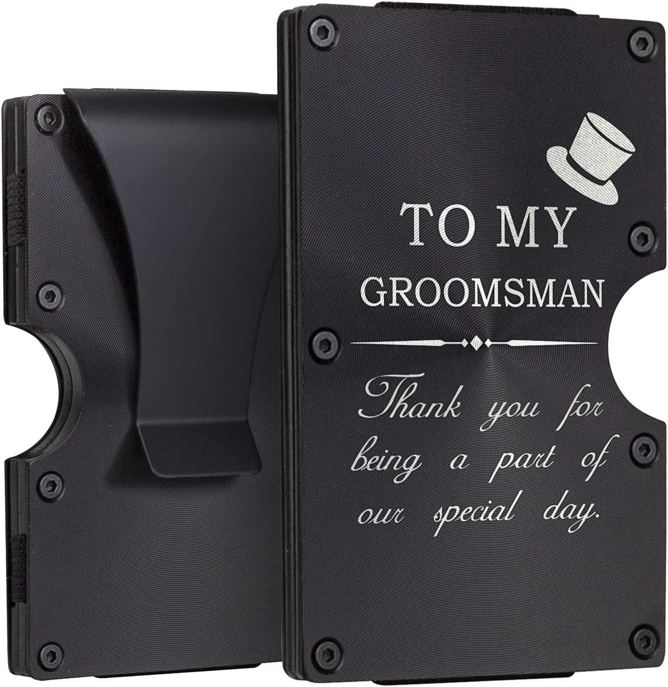 Personalized Wallet Gifts for Husband Boyfriend Custom Aluminum Wallet with Money Clip Engraved Credit Card Holder for Men Anniversary Christmas Valentine'S Day Gifts