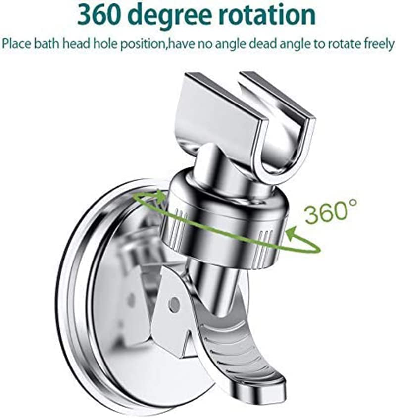 Shower Head Holder Suction Cup Handheld Showerhead Bracket Adjustable Height Shower Holder, Removable Handheld Wand Holder Wall Mounted Suction Bracket