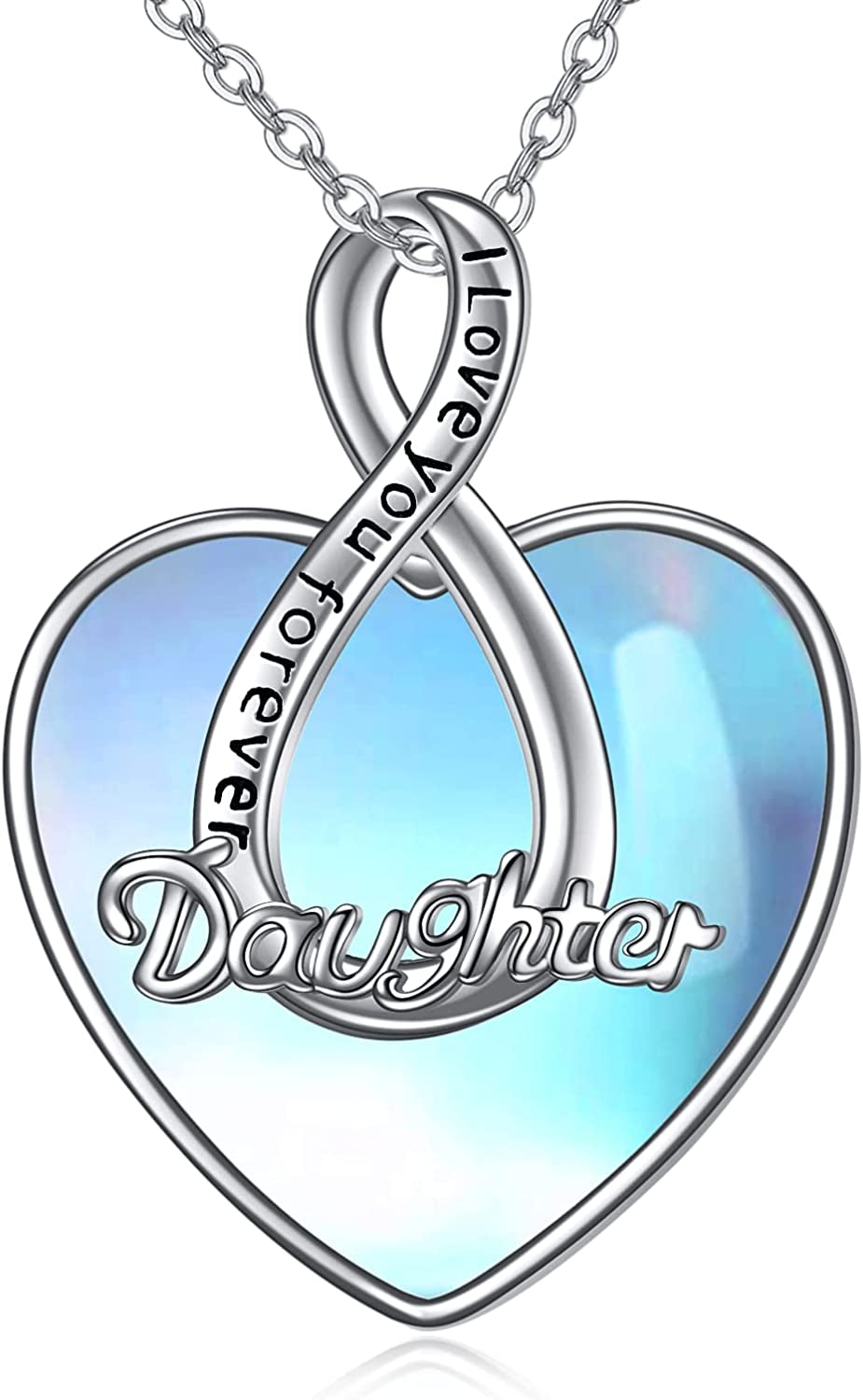 Grandma/Nana/Daughter/Mom Moonstone Necklace Jewelry Gifts for Women Girls Sterling Silver