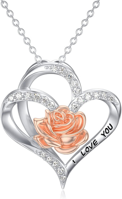 Valentine'S Day Gifts for Women 925 Sterling Silver I Love You to the Moon and Back Necklace Birthday Anniversary Jewelry Gifts for Women Mom Wife Girls