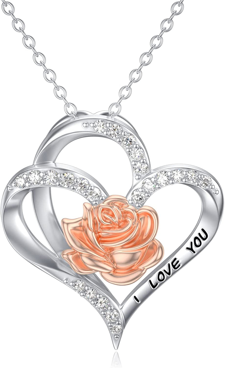 Valentine'S Day Gifts for Women 925 Sterling Silver I Love You to the Moon and Back Necklace Birthday Anniversary Jewelry Gifts for Women Mom Wife Girls