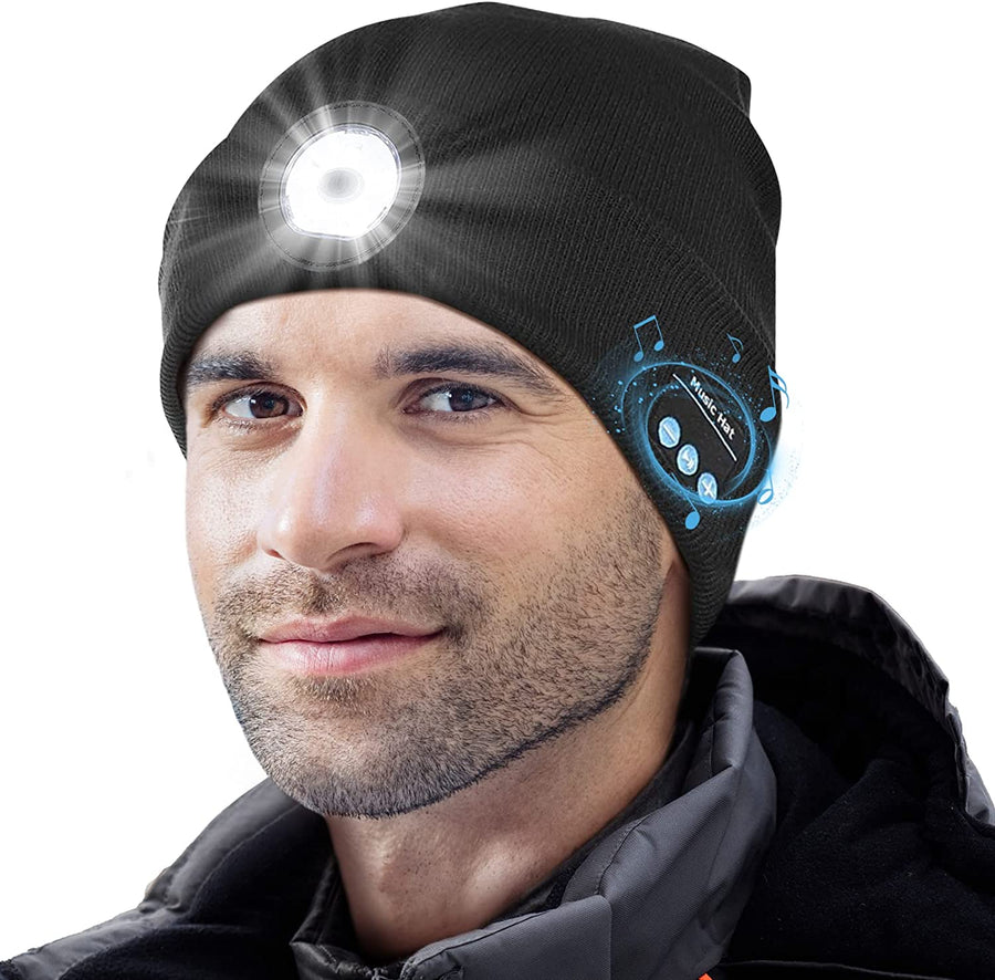 Stocking Stuffers for Men, LED Bluetooth Beanie Hat Men Gifts for Christmas Cool Gadgets for Men, Dad, Him