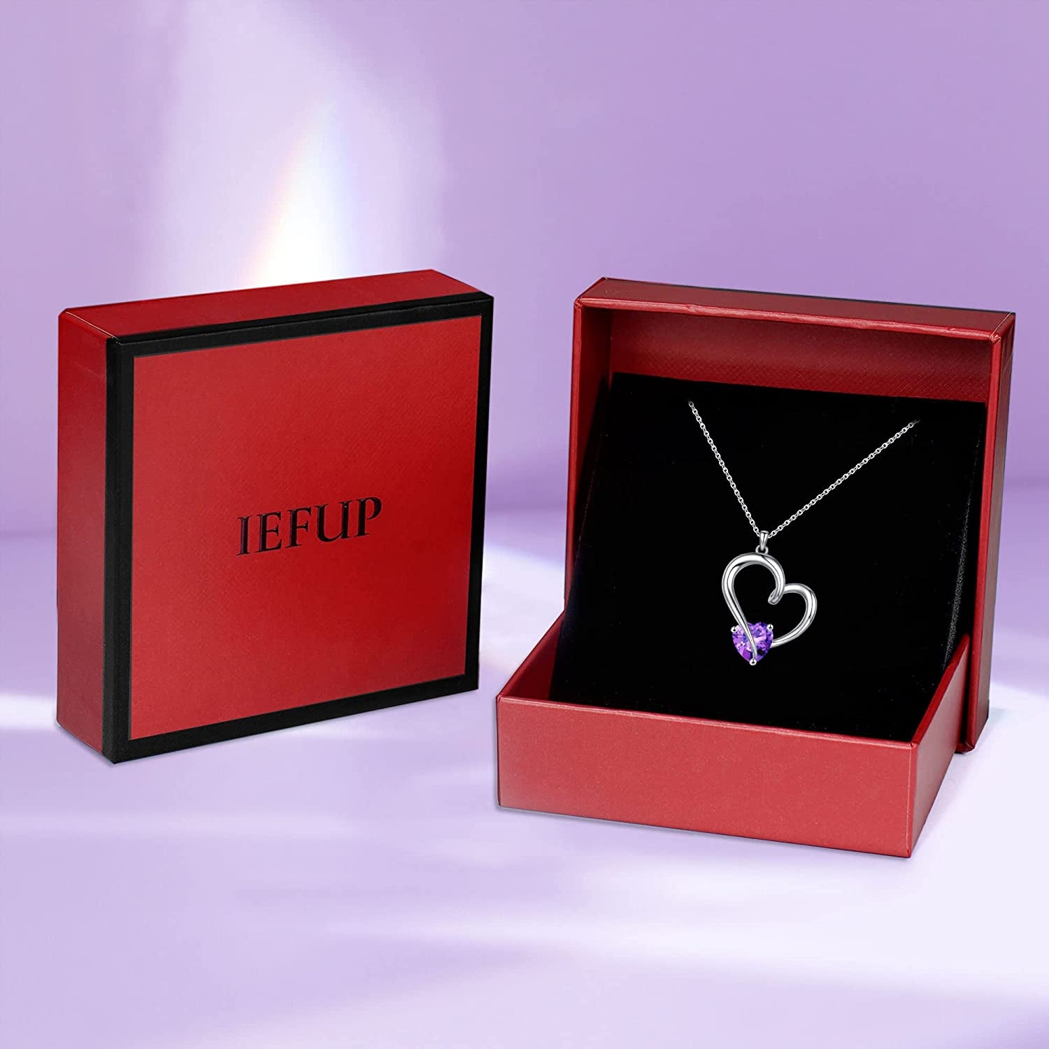 Heart Birthstone Necklace for Women Jewelry, 925 Sterling Silver Heart Necklace with Birthstone Valentines Mothers Day Anniversary Christmas Birthday Gifts for Women Mom Teen Girls Jewelry