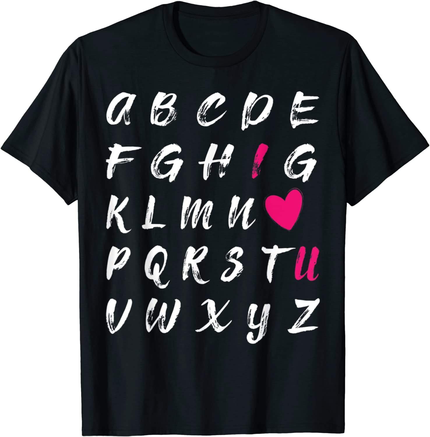 Alphabet ABC I Love You T-Shirt Valentines Day Heart Gifts T-Shirt