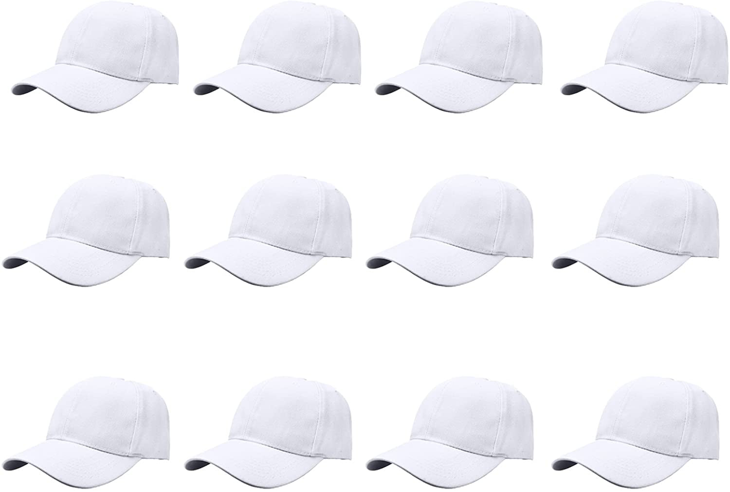 Plain Blank Baseball Caps Adjustable Back Strap Wholesale LOT 12 PC'S
