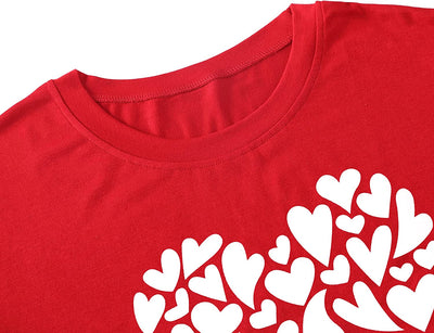 Valentines Day Shirt for Women Cute Love Heart Tshirts Graphic Valentine Gift Tee Casual Hearts Tops