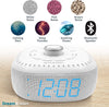 Sound Machine Alarm Clock with Bluetooth Speaker, 6 High Fidelity Sleep Soundtracks – White Noise Machine for Baby, Adults, Home and Office – Blue LED