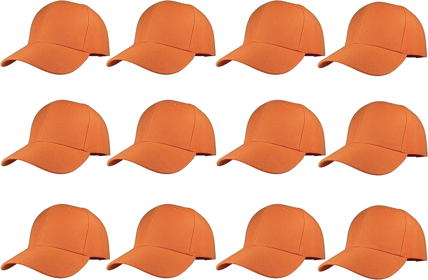 Plain Blank Baseball Caps Adjustable Back Strap Wholesale LOT 12 PC'S