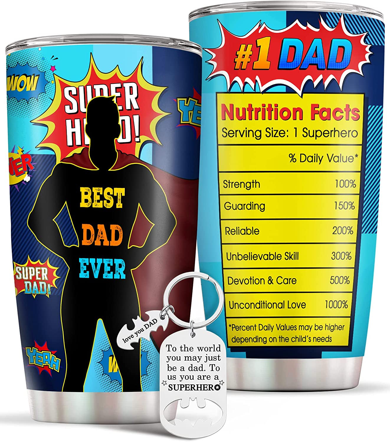 Best Gifts for Dad from Daughter, Son, Kid - Christmas Present for Dad, Husband - Funny Gift Fathers Day, Birthday Gifts for Dad, Father Gifts Set - Keychain, Hammer Multitool, 20Oz Tumbler
