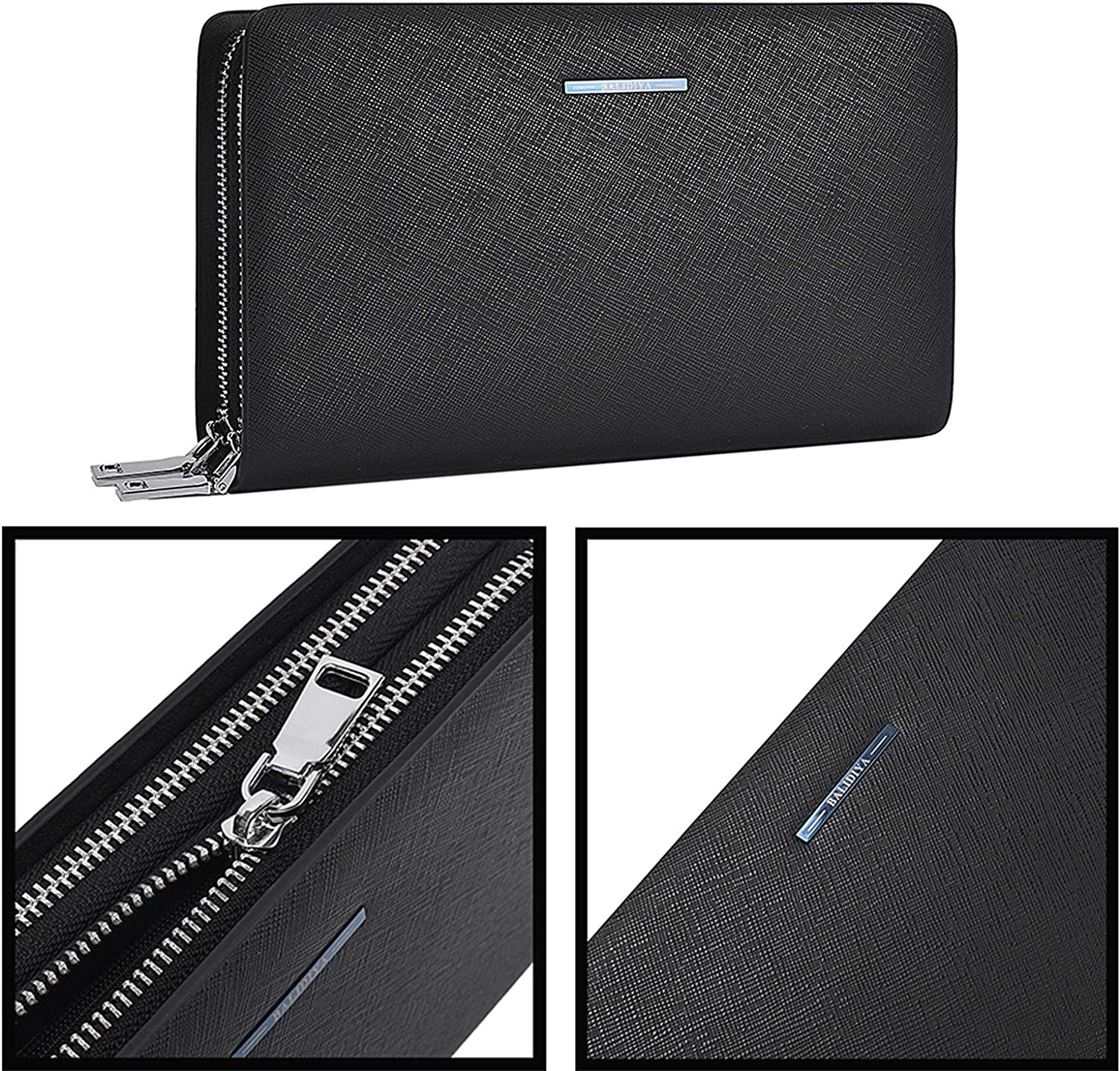 Men Clutch Bag Purse Genuine Leather Wallet Business Card Holder…