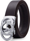 Ratchet Leather Belt for Men Designer Belts for Men with Automatic Buckle Alloy,Trend Fashion with Gift Box