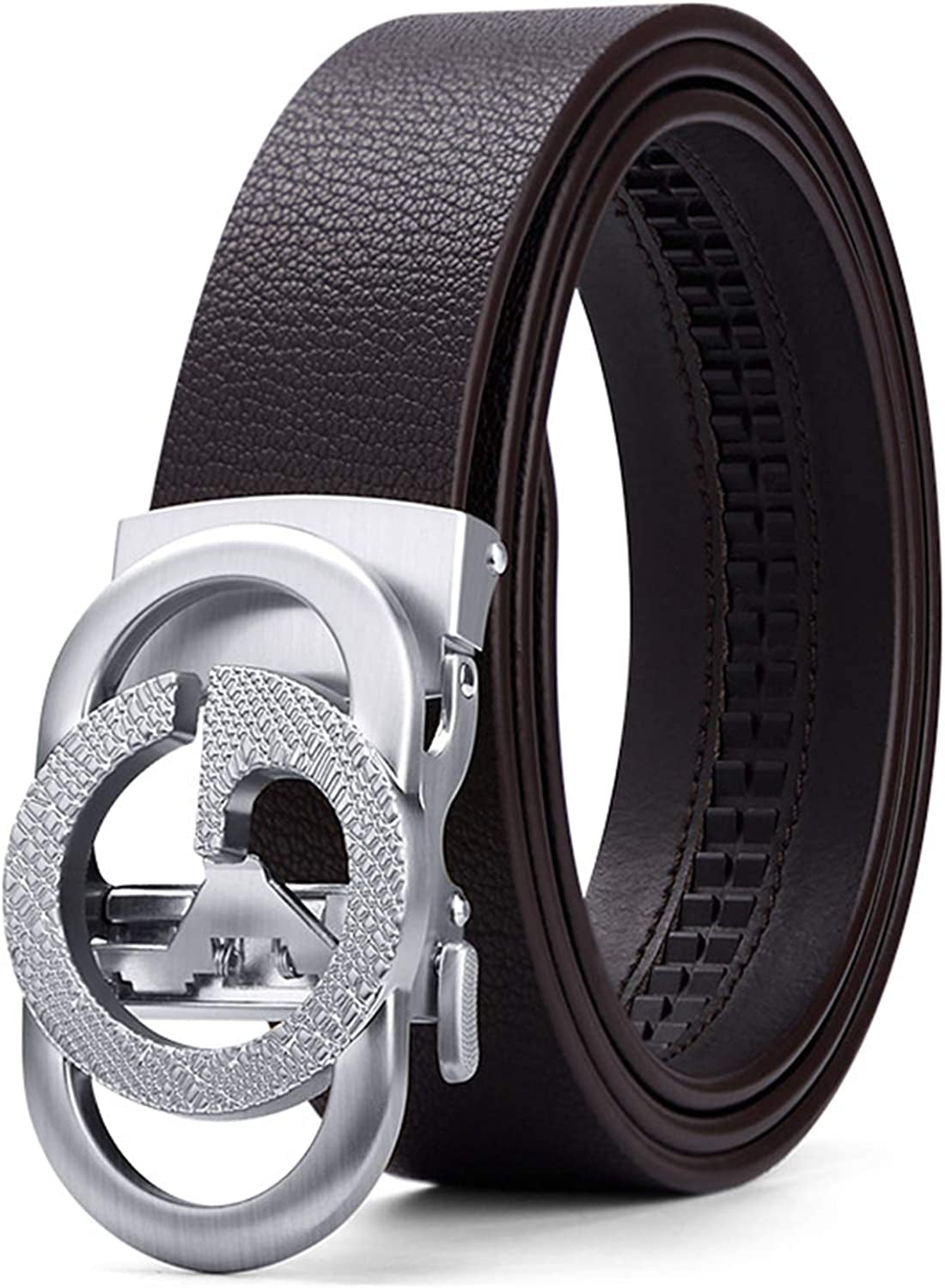 Ratchet Leather Belt for Men Designer Belts for Men with Automatic Buckle Alloy,Trend Fashion with Gift Box