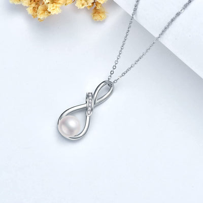 Diamonds Freshwater Pearl Necklace for Women & Girls Sterling Silver Diamonds Necklace Fine Jewelry Gifts for Christmas Valentine'S Day Mother'S Day