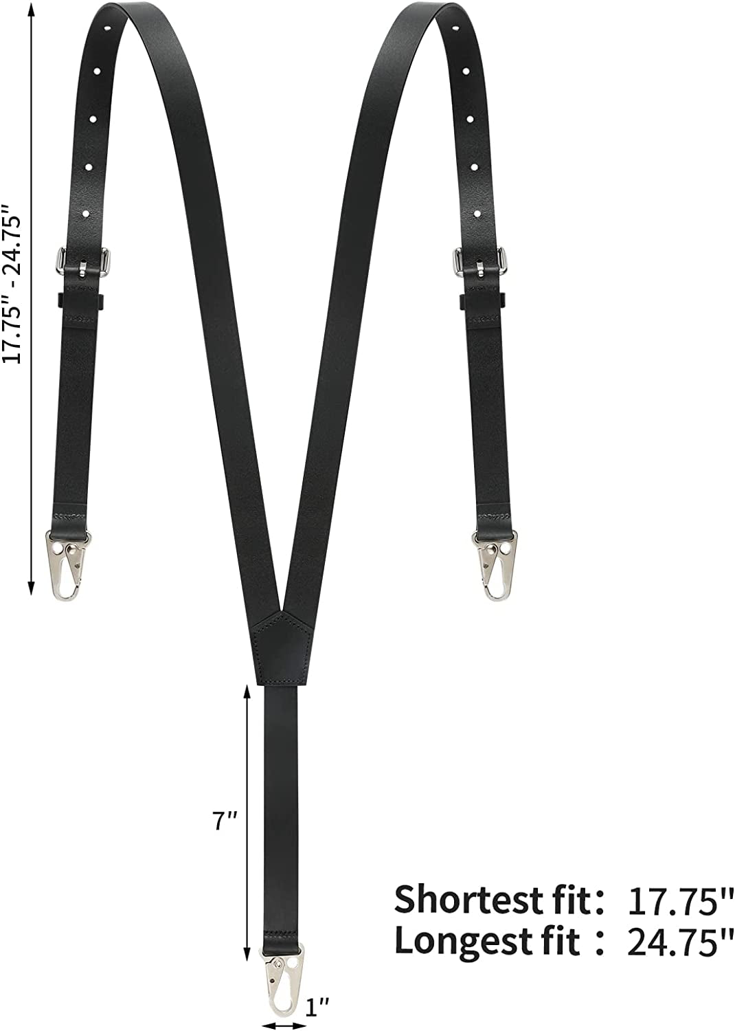 Genuine Leather Suspenders for Men, Y Design Leather Suspenders