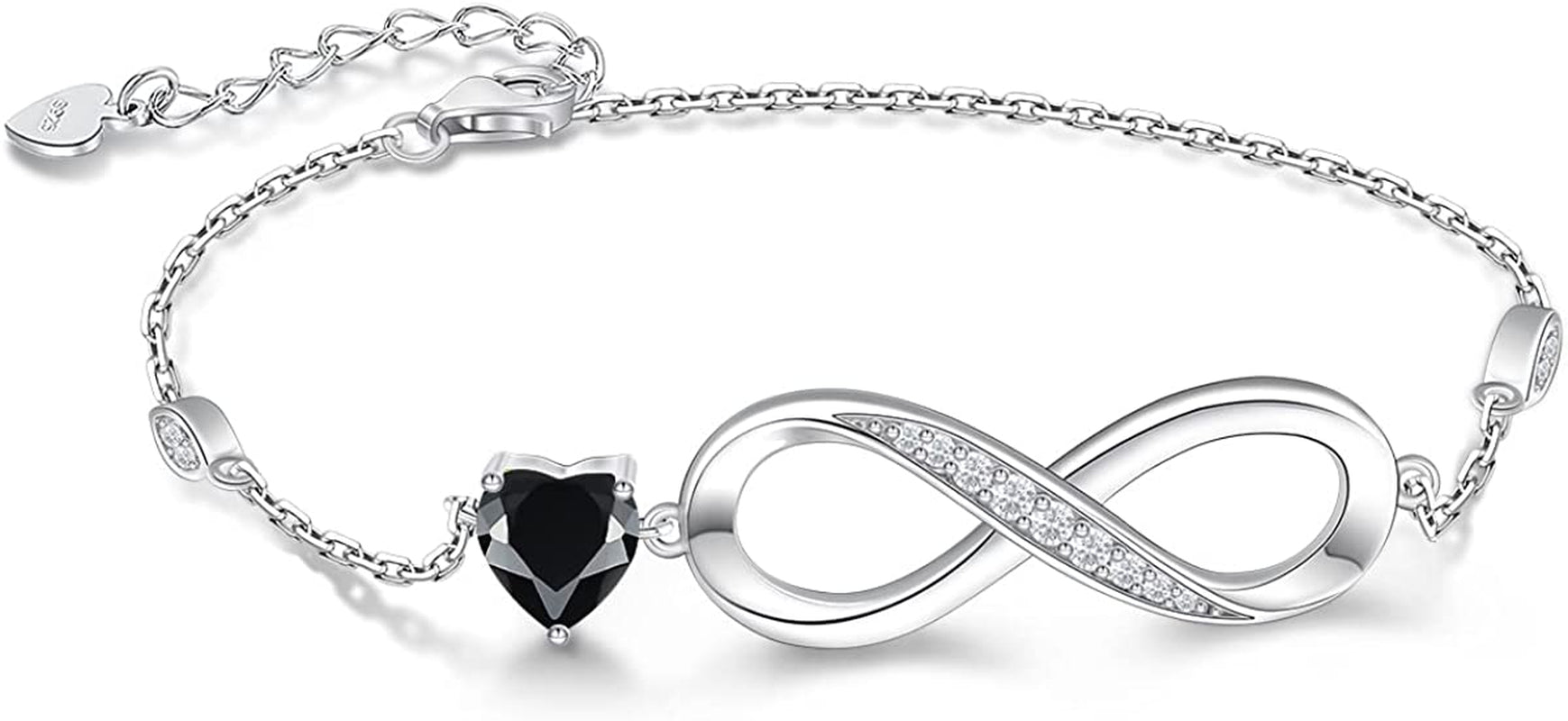 Infinity Love Heart Symbol Charm Bracelet for Women 925 Sterling Silver Adjustable Birthday Christmas Valentine’S Day Jewelry Gift for Mom Women Wife Girls Sister Her Friends