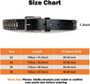 Stylish Mens Studded Casual Italian Cowhide Leather Belts for Jeans Punk Rock Rivets Belt with Buckle for Men Black