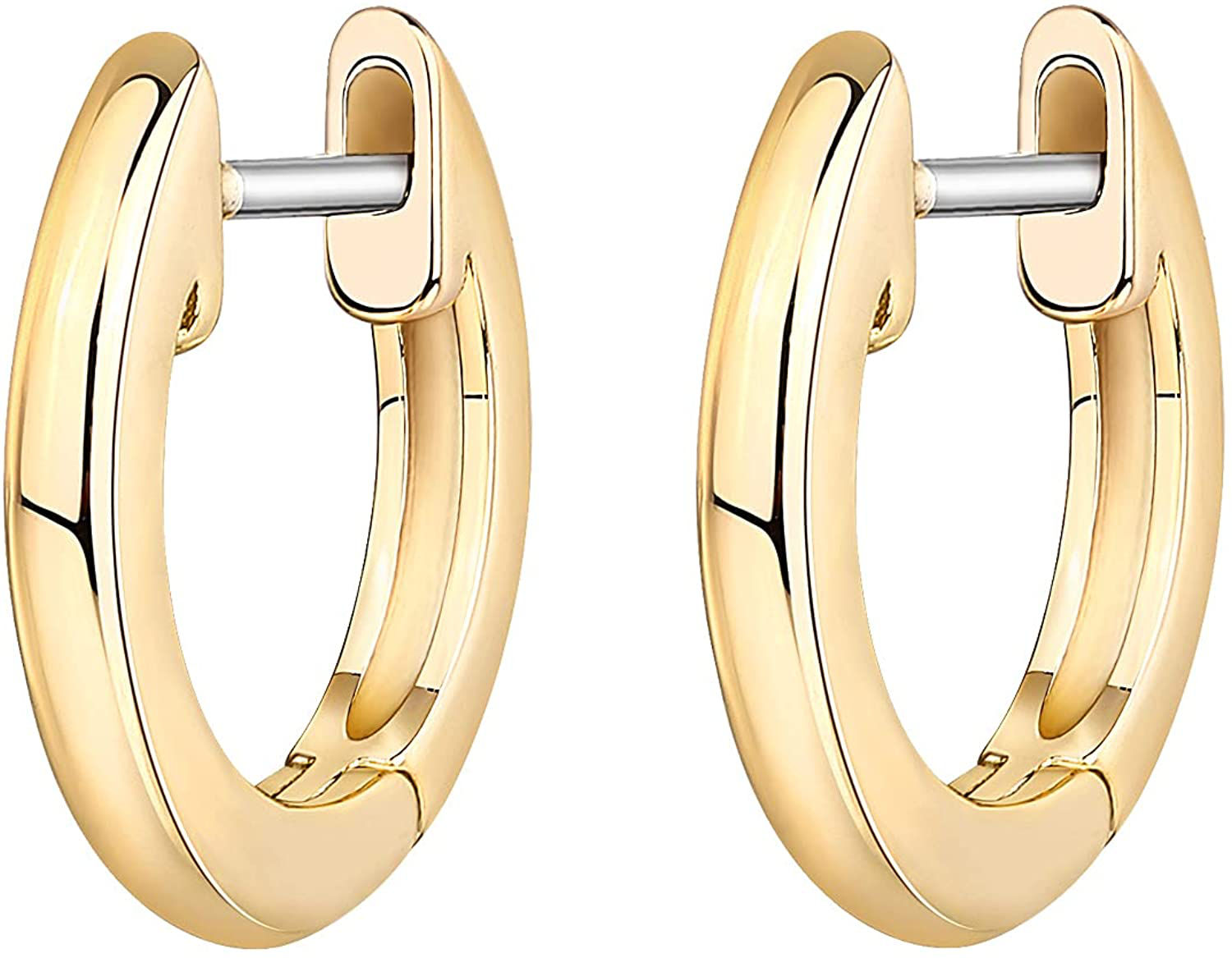PAVOI 14K Gold Plated Cuff Earrings Huggie Stud | Small Hoop Earrings for Women