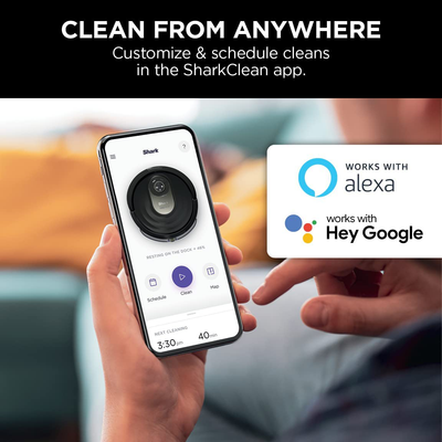 Shark AV2001WD AI VACMOP 2-In-1 Robot Vacuum and Mop with Self-Cleaning Brushroll, LIDAR Navigation, Home Mapping, Perfect for Pet Hair, Works with Alexa, Wi-Fi Black/Brass