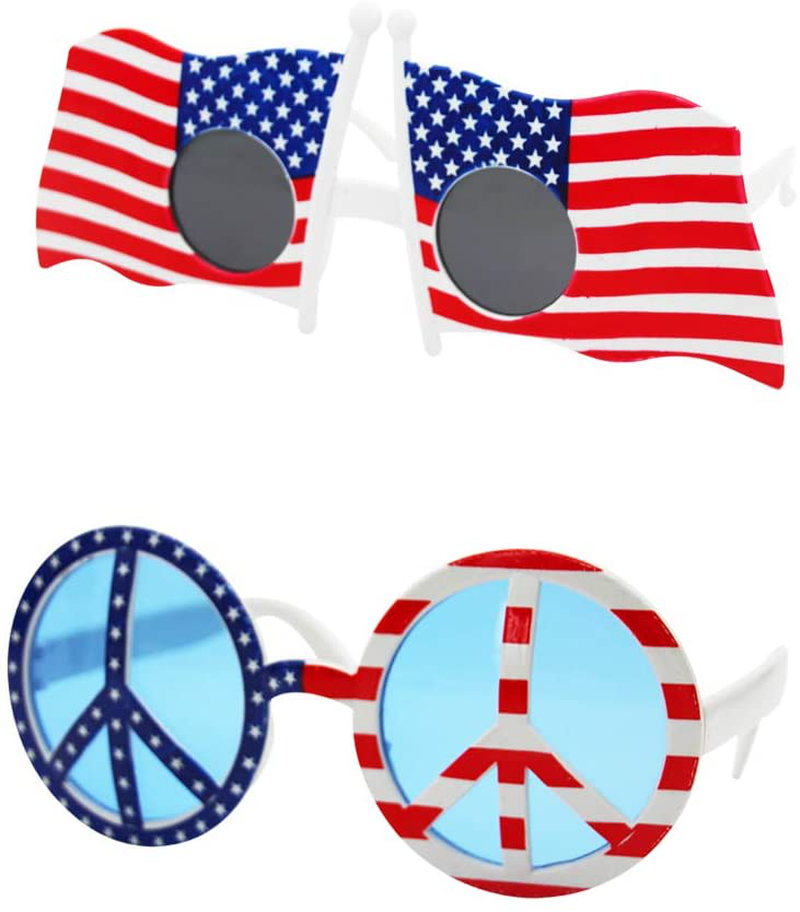 TD.IVES American Flag Glasses USA Patriotic Party Sunglasses Holiday Sunglasses Eyewear for Party Props(6 Pack)
