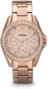 Fossil Women'S Riley Stainless Steel Crystal-Accented Multifunction Quartz Watch