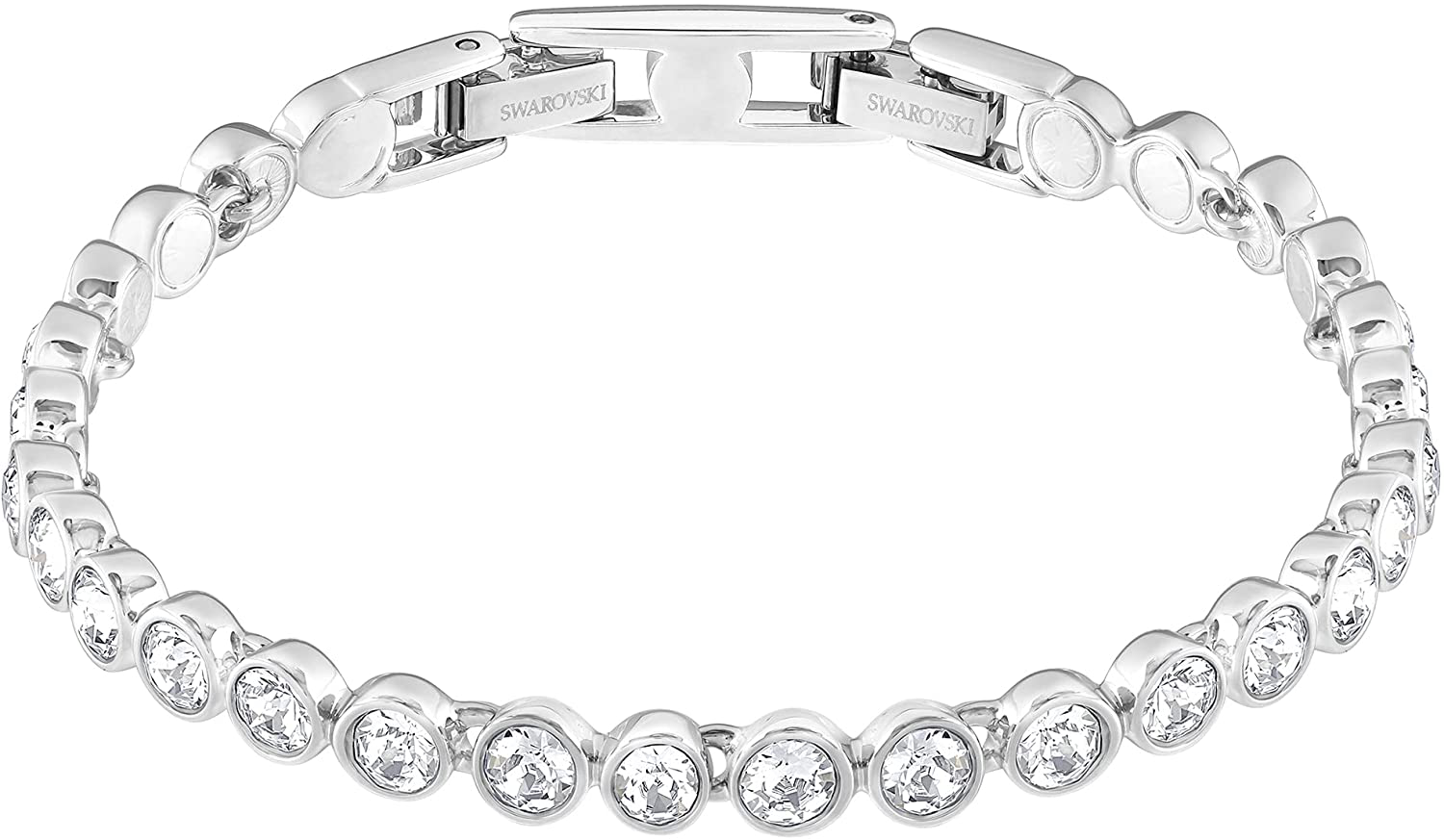 Swarovski Women'S Tennis Bracelet and Earring Collection, Rhodium Finish, Clear Crystals