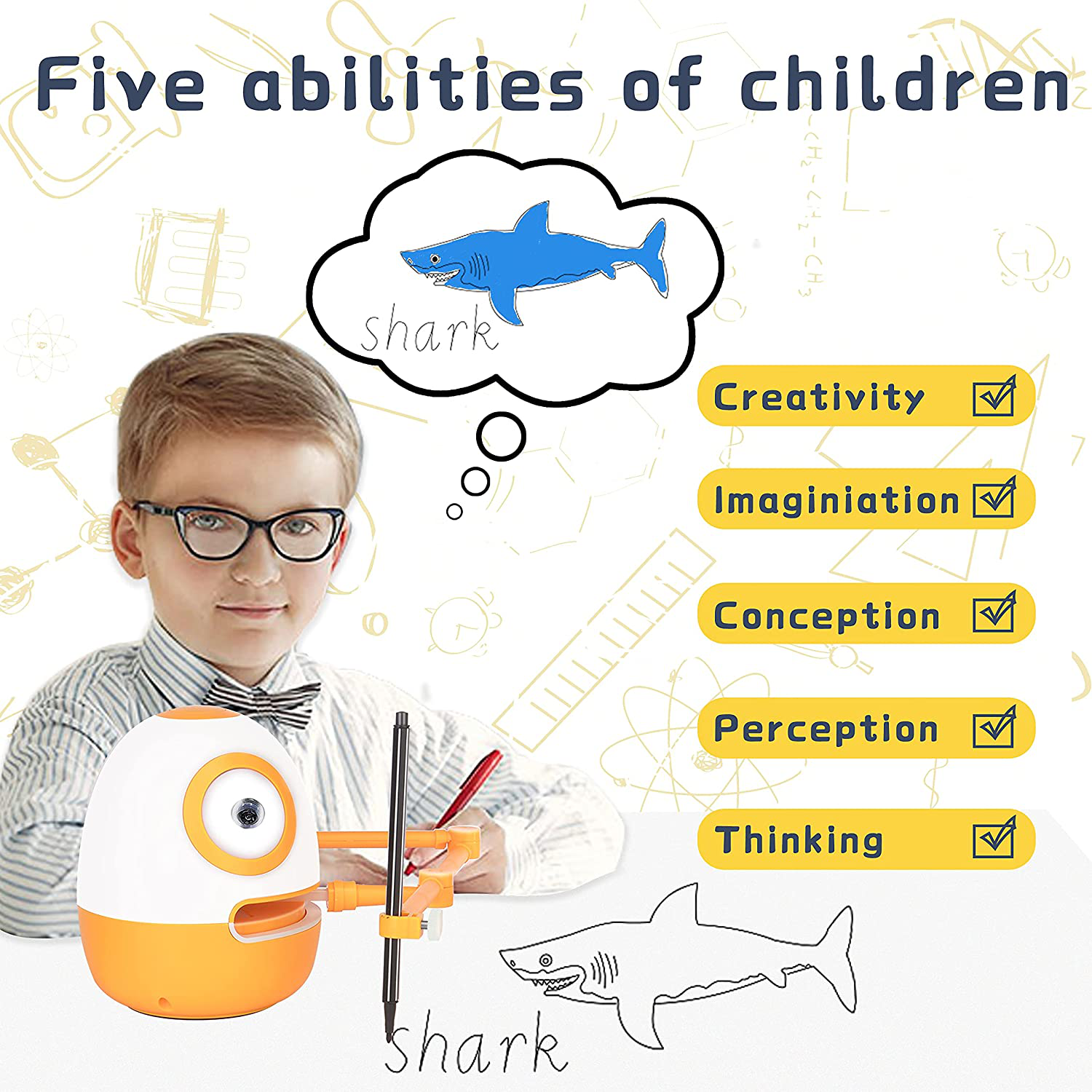 WEDRAW Learning Educational Robot Toys for 3 4 5 Year Old Kids,Interactive Talking Drawing Robot Teach Math Sight Words Preschool Kindergarten Learning Activities Toy Gift for Girls and Boys Age 3-5