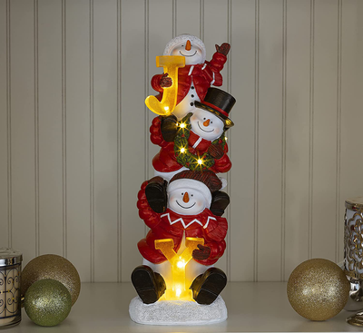VP Home ‘Joy’ Christmas Snowman Trio LED Holiday Light