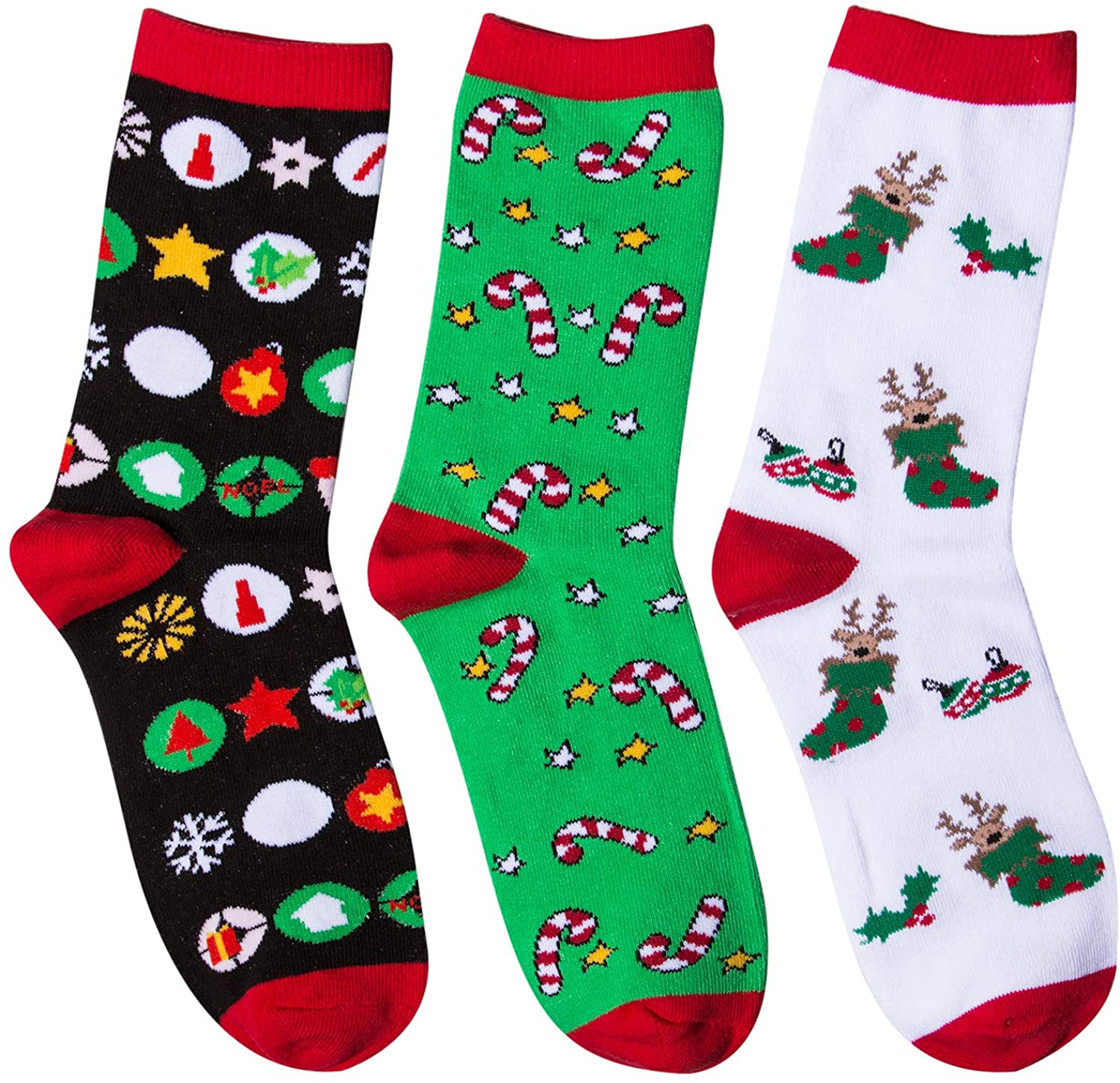 Chalier 5 Pairs Womens Christmas Socks Cozy Funny Xmas Holiday Socks - Novelty Design for Christmas Gifts