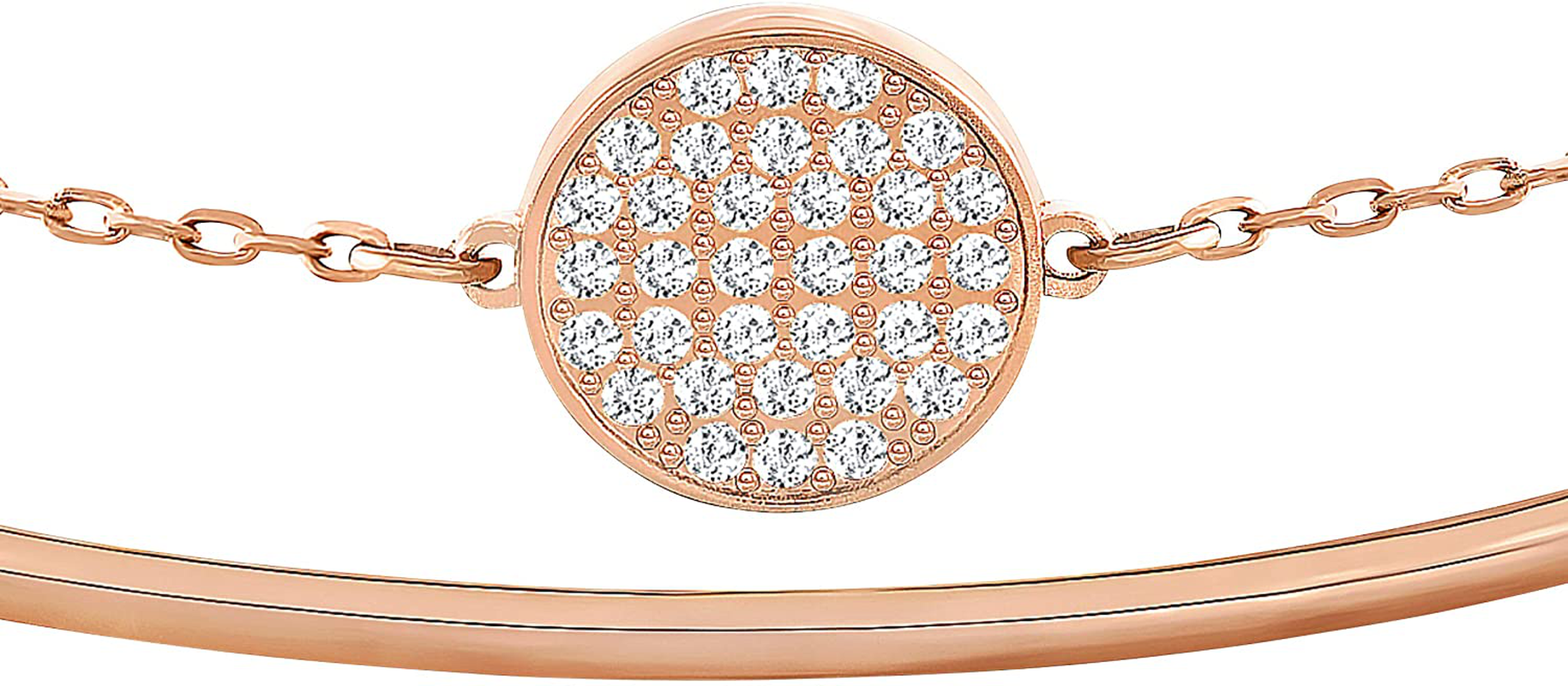 Swarovski Ginger Women'S Bangle with White Crystals in a Rose-Gold Tone Plated Setting