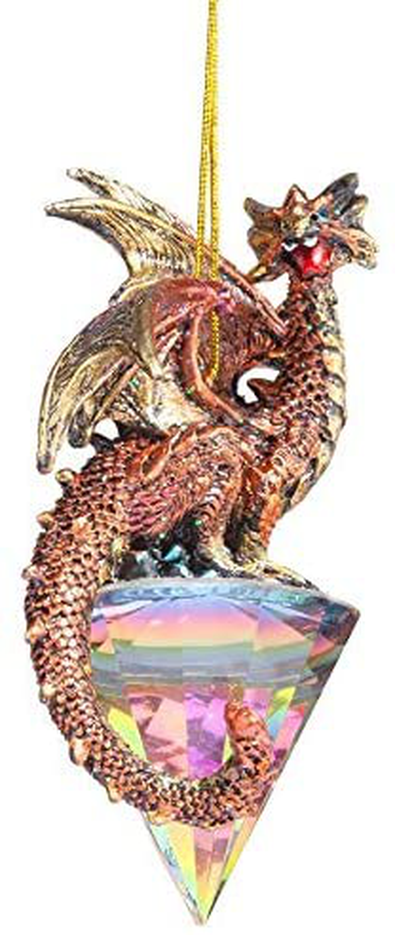 Design Toscano Diamond Dragon Gothic Holiday Christmas Ornament, Single, Full Color