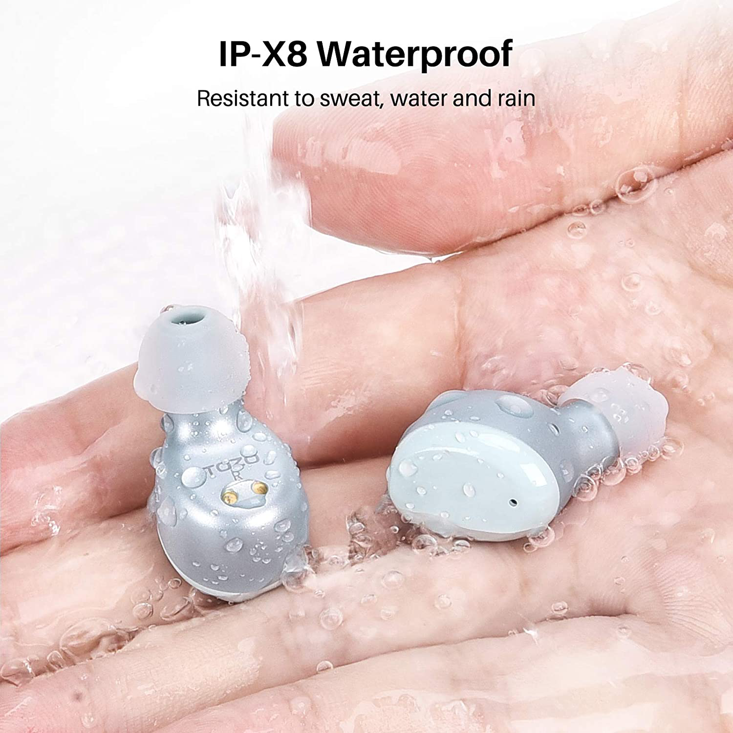 TOZO T6 True Wireless Earbuds Bluetooth Headphones Touch Control with Wireless Charging Case IPX8 Waterproof Stereo Earphones In-Ear Built-In Mic Headset Premium Deep Bass for Sport Blue