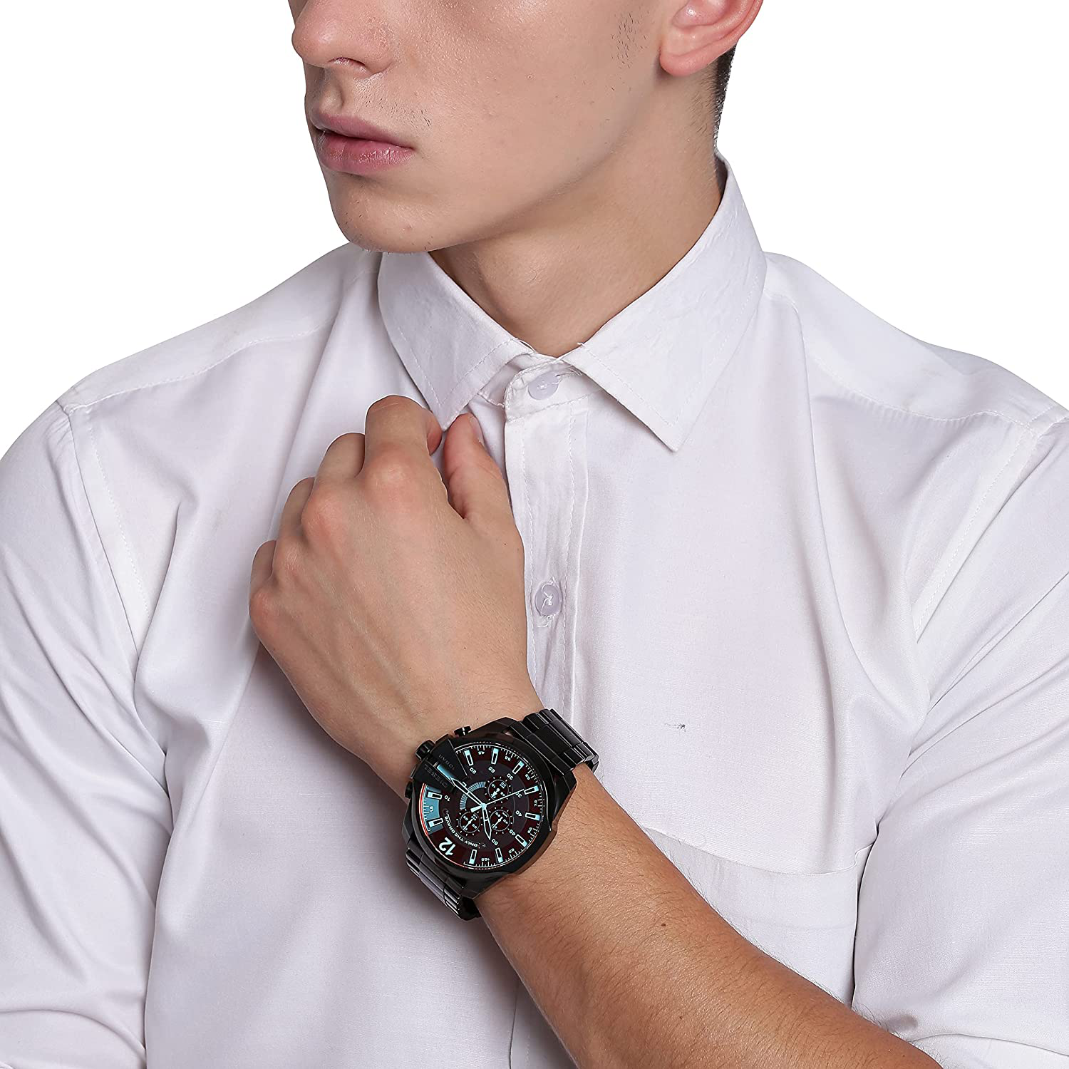 Diesel Men'S Mega Chief Stainless Steel Chronograph Quartz Watch