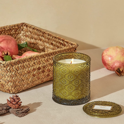 LA JOLIE MUSE Pine Scented Candle, Christmas Candle, Holiday Candle Gifts, Pomegranate Scented Candle, 55 Hours Long Burning, 8.1 OZ