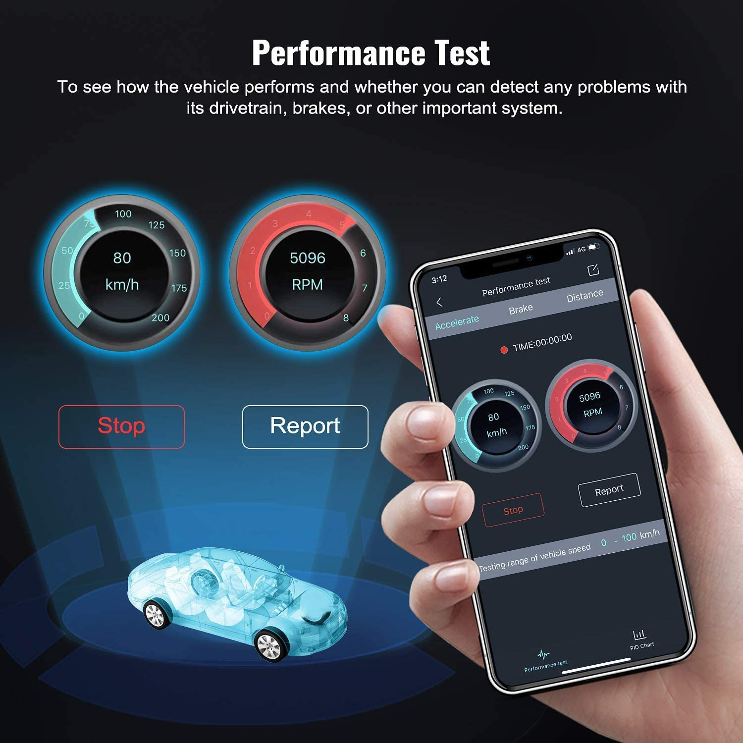 AUTOPHIX 3210 Bluetooth OBD2 Scanner Enhanced Universal Car Diagnostic Scanner for Iphone, Ipad & Android, Fault Code Reader plus Battery Tester Exclusive App for Quality-Newest Generation