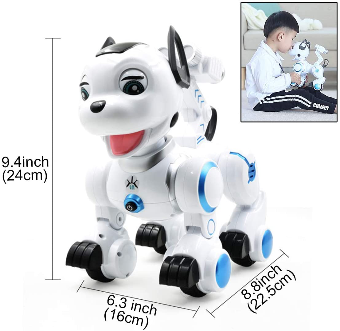 Fisca Remote Control Robotic Dog RC Interactive Intelligent Walking Dancing Programmable Robot Puppy Toy Electronic Pets with Light and Sound for Kids Boys Girls Age 6, 7, 8, 9, 10 and up Years Old