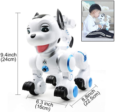 Fisca Remote Control Robotic Dog RC Interactive Intelligent Walking Dancing Programmable Robot Puppy Toy Electronic Pets with Light and Sound for Kids Boys Girls Age 6, 7, 8, 9, 10 and up Years Old