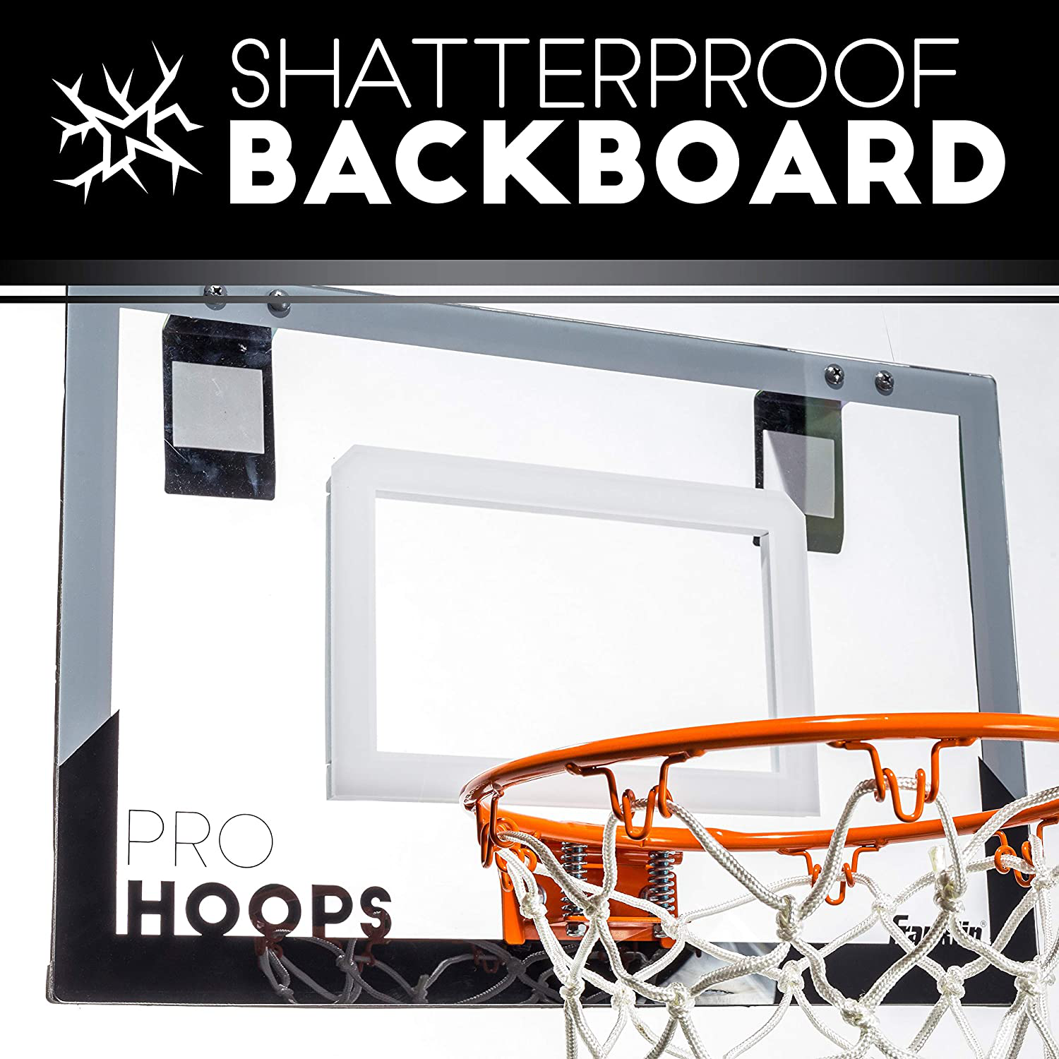 Franklin Sports over the Door Basketball Hoop - Slam Dunk Approved - Shatter Resistant - Accessories Included