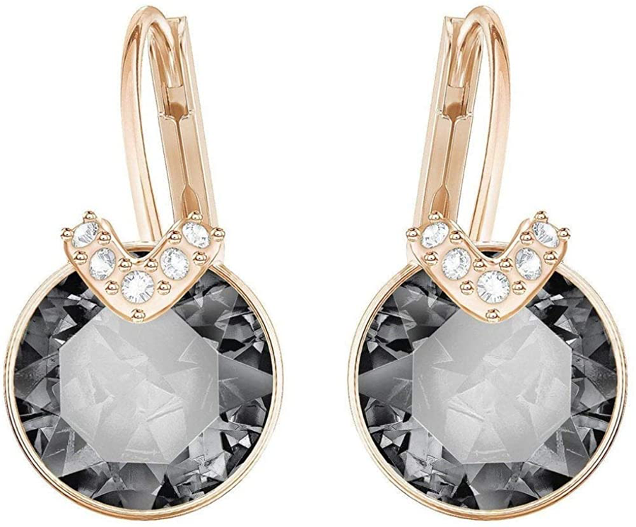 SWAROVSKI Women'S Bella V Earrings Collection, Gray Crystals, Pink Crystals, Clear Crystals