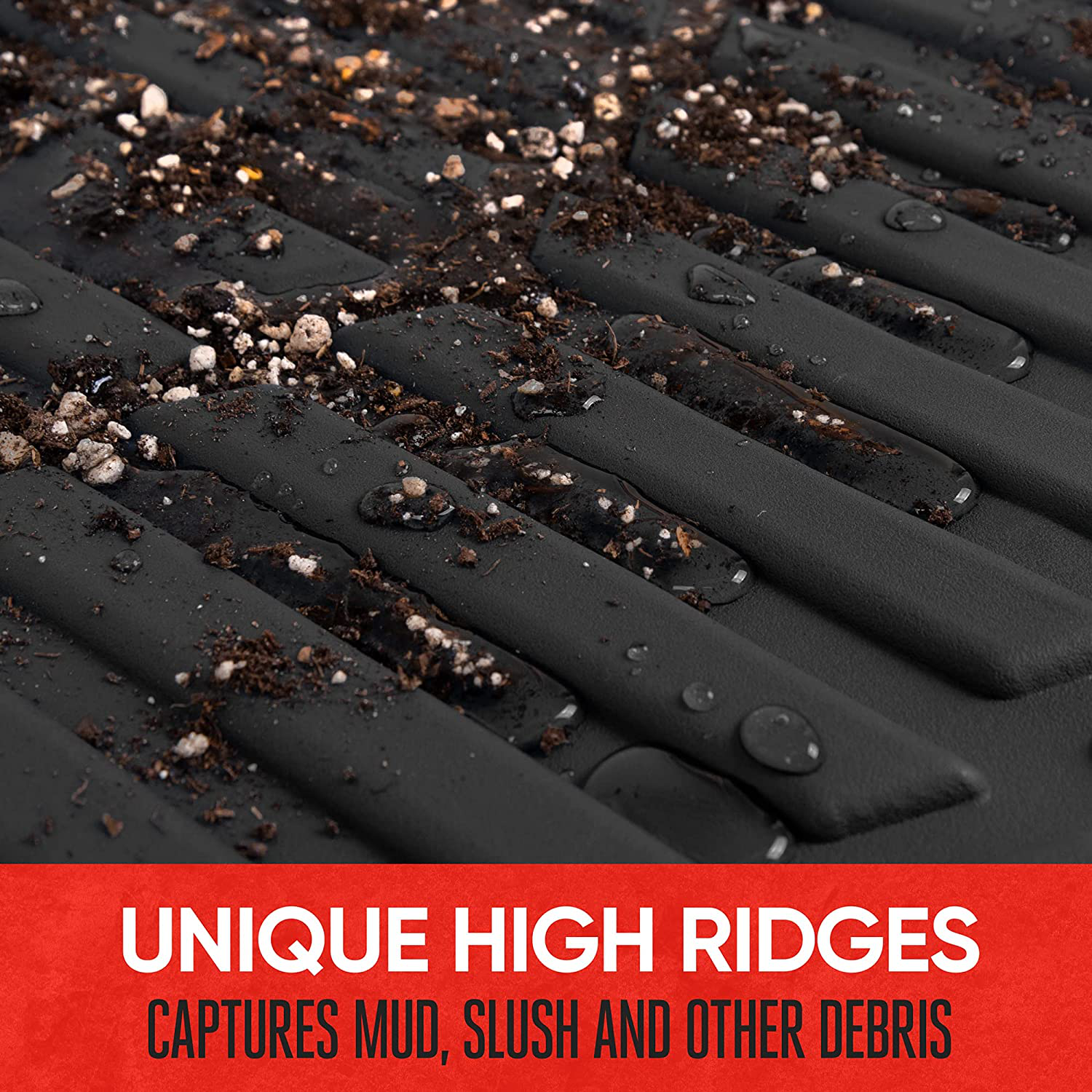 Motor Trend 923-BK Black Flextough Contour Liners-Deep Dish Heavy Duty Rubber Floor Mats for Car SUV Truck & Van-All Weather Protection, Universal Trim to Fit