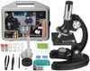 Amscope 120X-1200X 52-Pcs Kids Beginner Microscope STEM Kit with Metal Body Microscope, Plastic Slides, LED Light and Carrying Box (M30-Abs-Kt51),Black