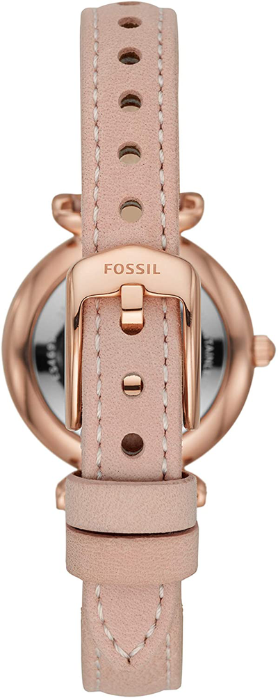 Fossil Women'S Carlie Mini Stainless Steel and Leather Quartz Watch