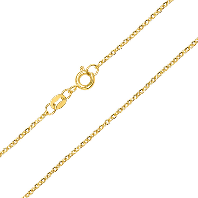 KISPER 24K Gold over Stainless Steel 1.5Mm Thin Cable Link Chain Necklace