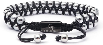 GT Collection Men'S Double Beaded Bracelet - Used for Its Grounding Effects – 100% Natural Wrapped - Adjustable Gemstones Beaded Bracelet for Men’S