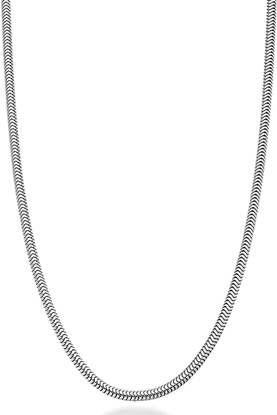 Savlano 925 Sterling Silver 2.5Mm Solid Italian round Diamond Cut Flexible Snake Chain Necklace with Gift Box for Men & Women - Made in Italy