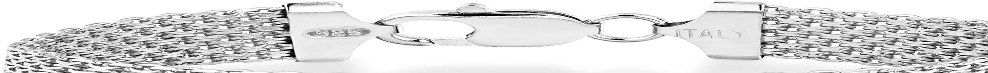 Miabella Solid 925 Sterling Silver Italian 12Mm Mesh Link Chain Bracelet for Women Men, 6.5, 7, 7.5, 8, 8.5 Inch Made in Italy