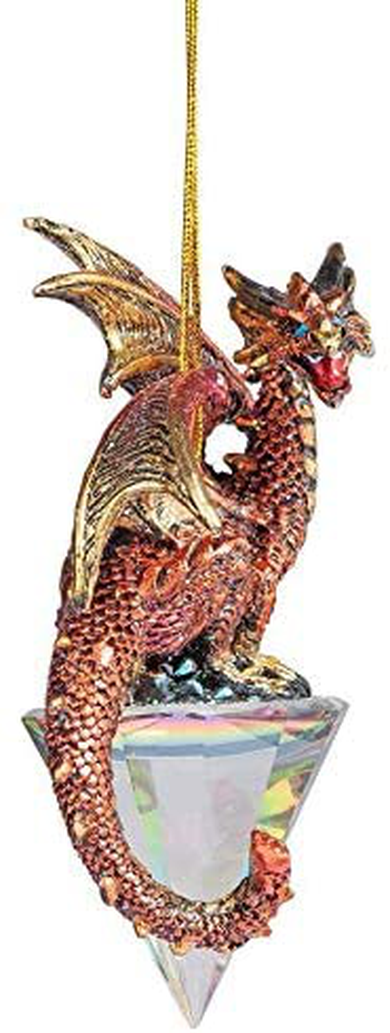 Design Toscano Diamond Dragon Gothic Holiday Christmas Ornament, Single, Full Color