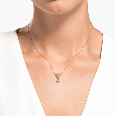SWAROVSKI Women'S Lifelong Heart Crystal Jewelry Collection, Rose Gold Tone & Rhodium Finish