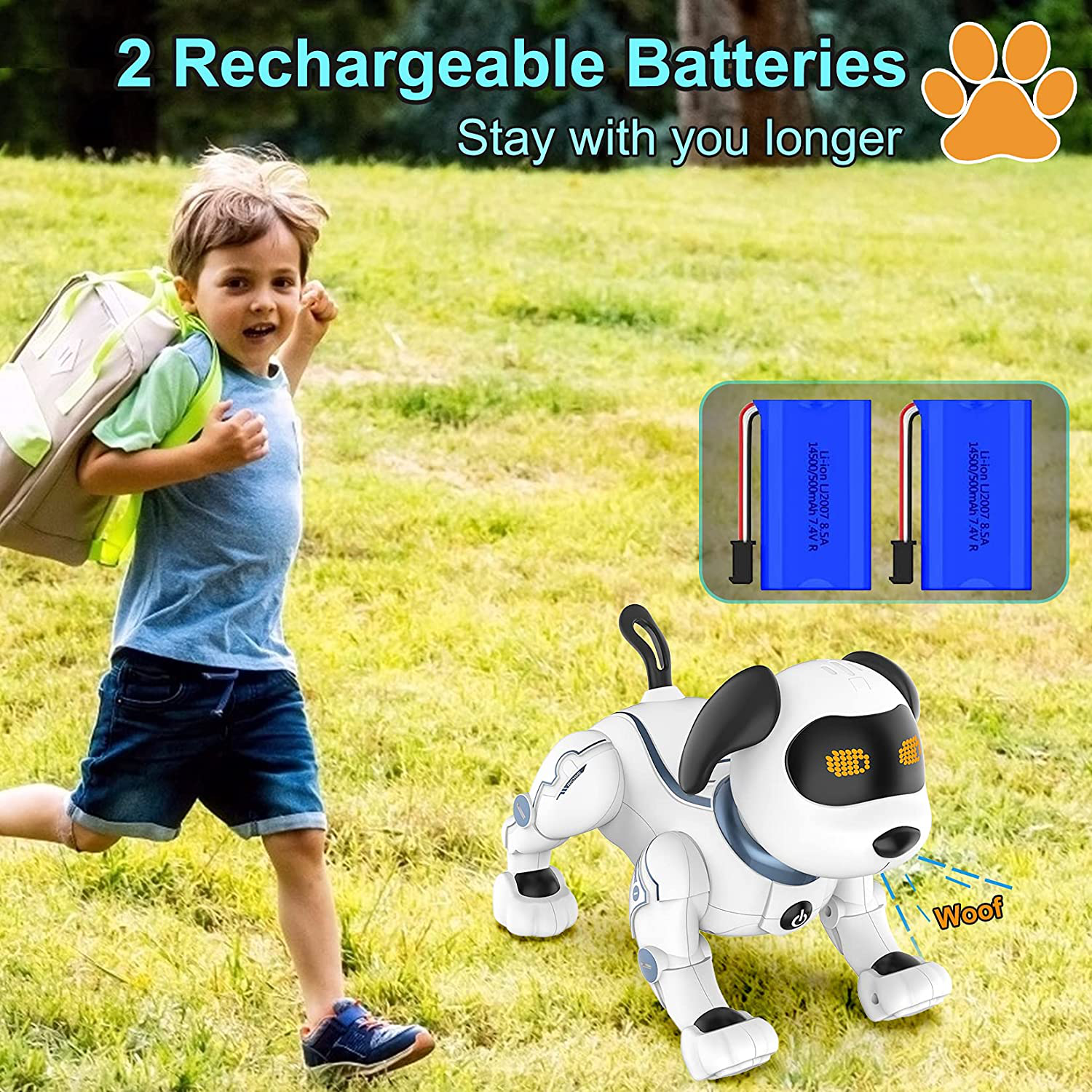 Robot Dog Toy for Kids, OKK Remote Control Robot Toy Dog and Programmable Toy Robot, Smart Dancing Walking RC Robot Puppy, Interactive Voice Control Toys, Electronic Pets Gift for Boys Girls