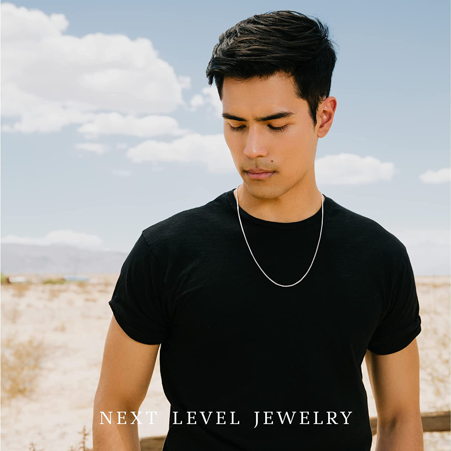 Genuine Solid Sterling Silver round Box Link .925 Rhodium Heavy-Duty Necklace Chains 1MM - 5MM, 16" - 30", Silver Chain for Men & Women, Made in Italy, Next Level Jewelry