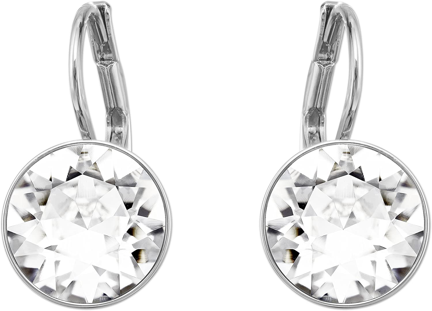 Swarovski Authentic Bella Rhodium Plated Charming White Pierced Mini Earrings